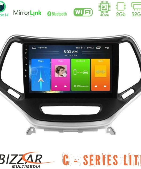 Kimpiris - Bizzar C Series Lite 4Core Android14 2+32GB  Jeep Cherokee 2014-2019 Navigation Multimedia Tablet 9" (Ασημί Χρώμα)