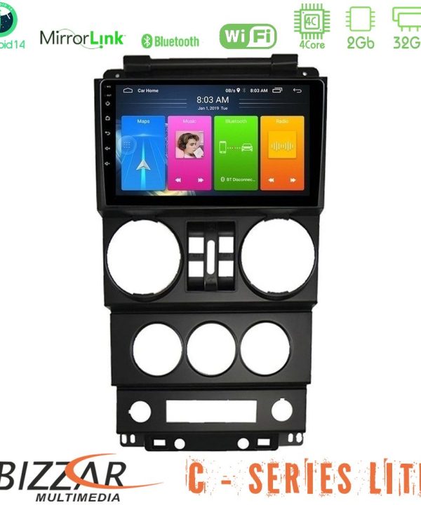 Kimpiris - Bizzar C Series Lite 4Core Android14 2+32GB  Jeep Wrangler 2008-2010 Navigation Multimedia Tablet 9"