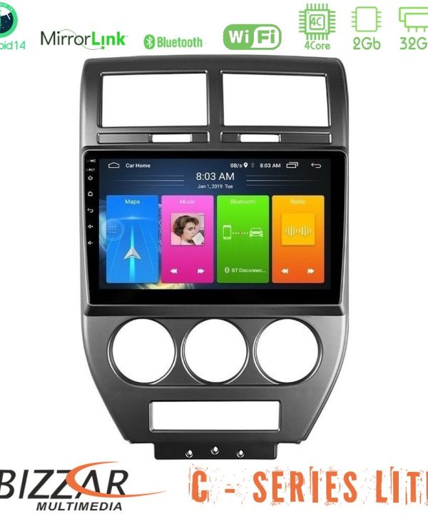 Kimpiris - Bizzar C Series Lite 4Core Android14 2+32GB  Jeep Compass/Patriot 2007-2008 Navigation Multimedia Tablet 10"