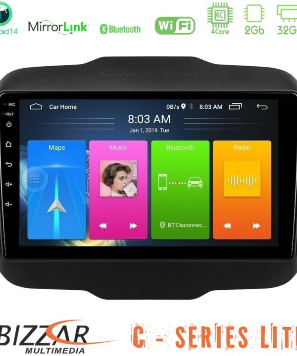 Kimpiris - Bizzar C Series Lite 4Core Android14 2+32GB  Jeep Renegade 2015-2019 Navigation Multimedia Tablet 9"
