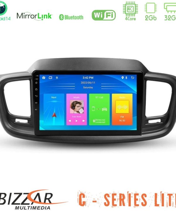 Kimpiris - Bizzar C Series Lite 4Core Android14 2+32GB  Kia Sorento 2018-2021 Navigation Multimedia Tablet 9"