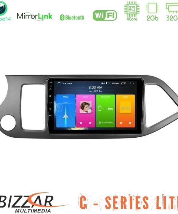 Kimpiris - Bizzar C Series Lite 4Core Android14 2+32GB  Kia Picanto Navigation Multimedia Tablet 9"