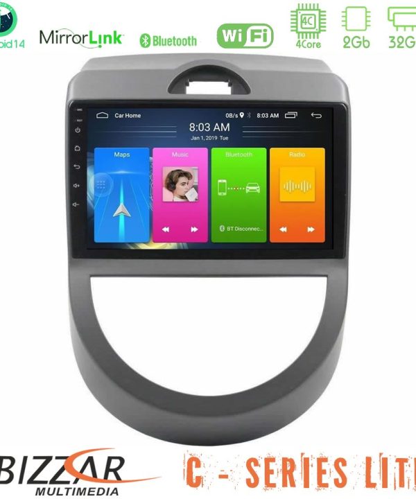 Kimpiris - Bizzar C Series Lite 4Core Android14 2+32GB Kia Soul 2009-2011 Navigation Multimedia Tablet 9"