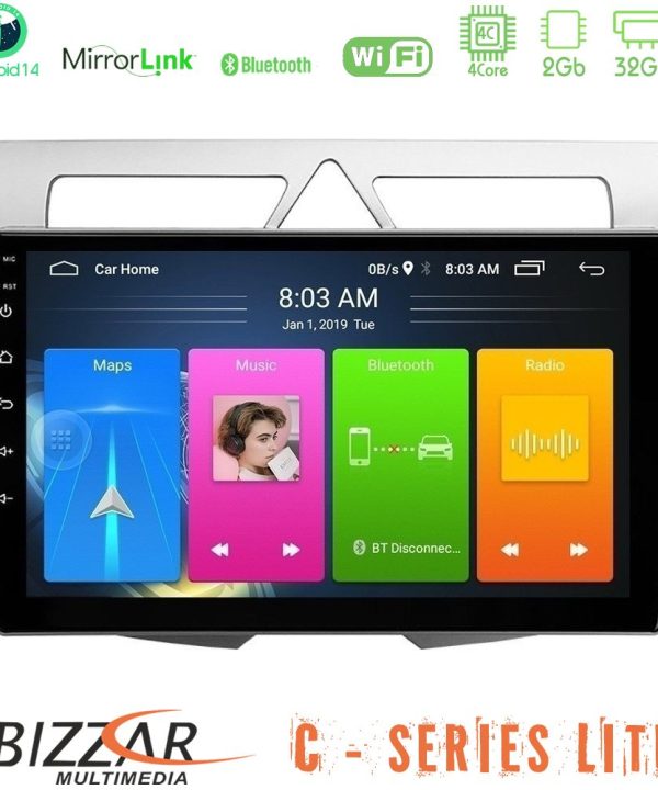 Kimpiris - Bizzar C Series Lite 4Core Android14 2+32GB  Kia Picanto Navigation Multimedia Tablet 9"