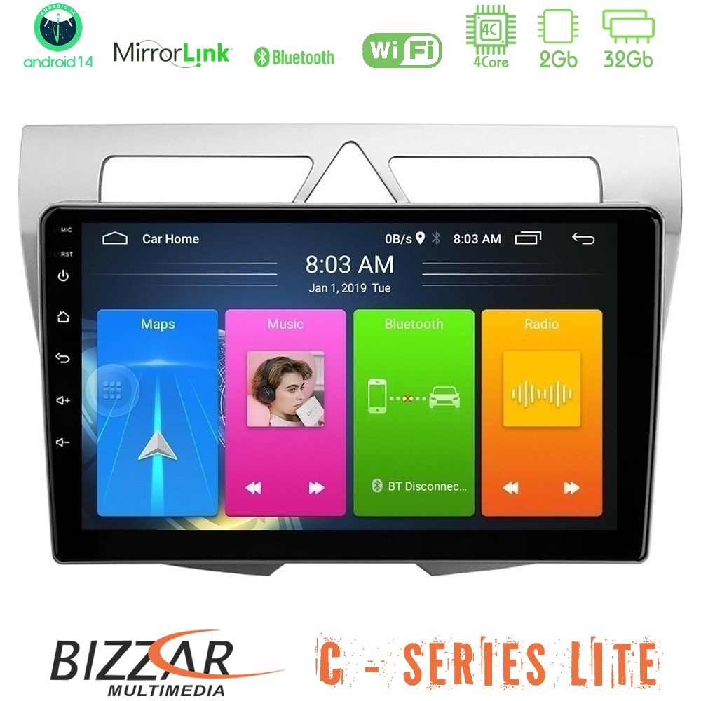 Kimpiris - Bizzar C Series Lite 4Core Android14 2+32GB Kia Picanto Navigation Multimedia Tablet 9"