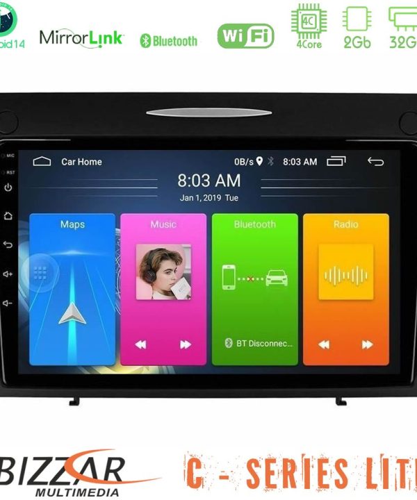 Kimpiris - Bizzar C Series Lite 4Core Android14 2+32GB  Mercedes SLK Class Navigation Multimedia Tablet 9"