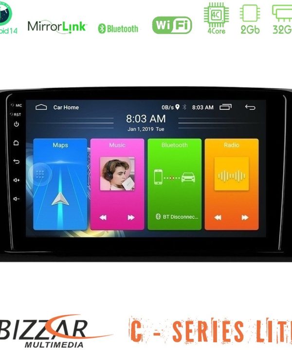 Kimpiris - Bizzar C Series Lite 4Core Android14 2+32GB  Mercedes ML/GL Class Navigation Multimedia Tablet 9"