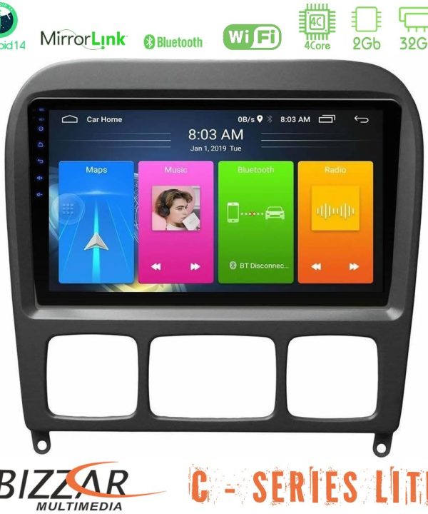Kimpiris - Bizzar C Series Lite 4Core Android14 2+32GB  Mercedes S Class 1999-2004 (W220) Navigation Multimedia Tablet 9"