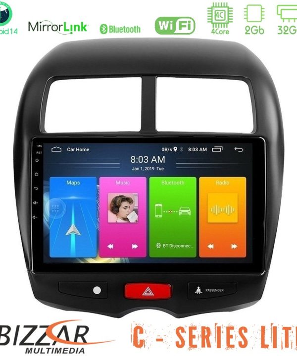 Kimpiris - Bizzar C Series Lite 4Core Android14 2+32GB  Mitsubishi ASX Navigation Multimedia Tablet 10"