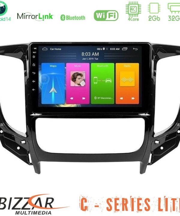 Kimpiris - Bizzar C Series Lite 4Core Android14 2+32GB  Mitsubishi L200 2016-> amp; Fiat Fullback (Auto A/C) Navigation Multimedia Tablet 9"