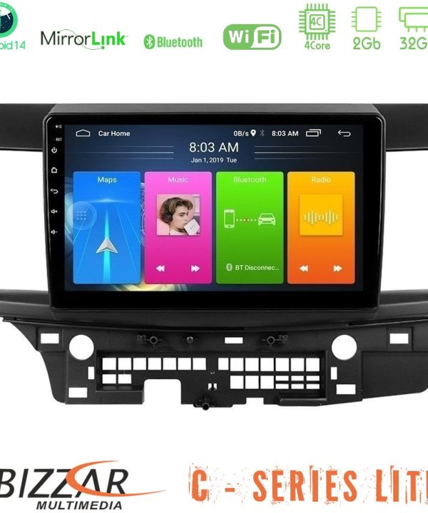 Kimpiris - Bizzar C Series Lite 4Core Android14 2+32GB  Mitsubishi Lancer 2008 – 2015 Navigation Multimedia Tablet 10"