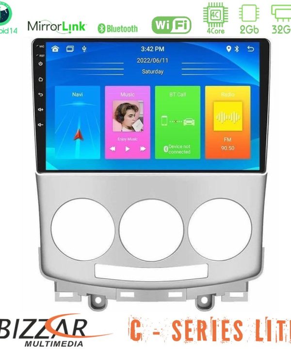 Kimpiris - Bizzar C Series Lite 4Core Android14 2+32GB  Mazda 5 2004-2010 Navigation Multimedia Tablet 9"