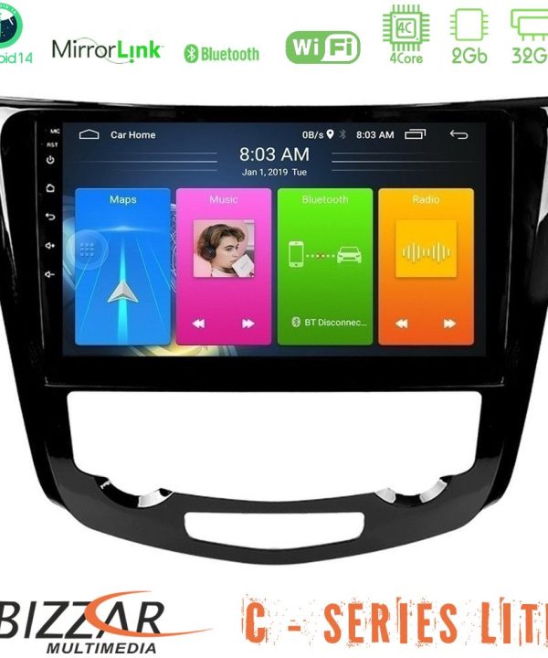 Kimpiris - Bizzar C Series Lite 4Core Android14 2+32GB  Nissan Qashqai J11 (AUTO A/C) Navigation Multimedia Tablet 10"