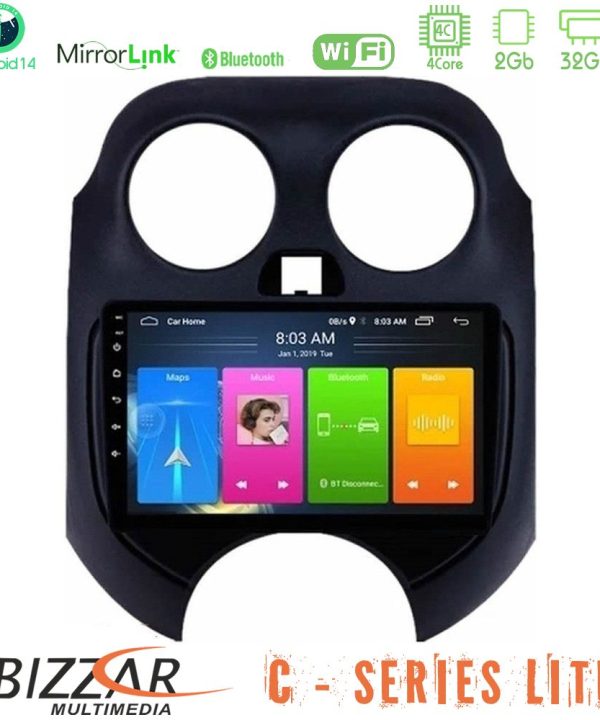 Kimpiris - Bizzar C Series Lite 4Core Android14 2+32GB  Nissan Micra 2011-2014 Navigation Multimedia Tablet 9"