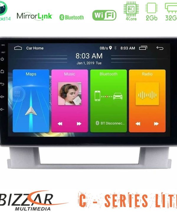 Kimpiris - Bizzar C Series Lite 4Core Android14 2+32GB  Opel Astra J 2010-2014 Navigation Multimedia Tablet 9"