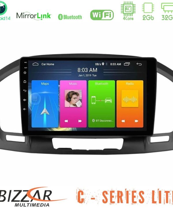 Kimpiris - Bizzar C Series Lite 4Core Android14 2+32GB  Opel Insignia 2008-2013 Navigation Multimedia Tablet 9"