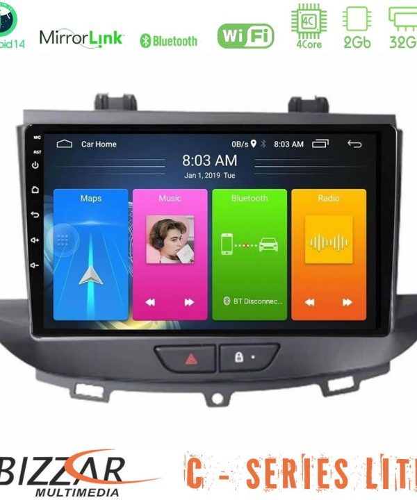 Kimpiris - Bizzar C Series Lite 4Core Android14 2+32GB Opel Grandland/Crossland X Navigation Multimedia Tablet 9"