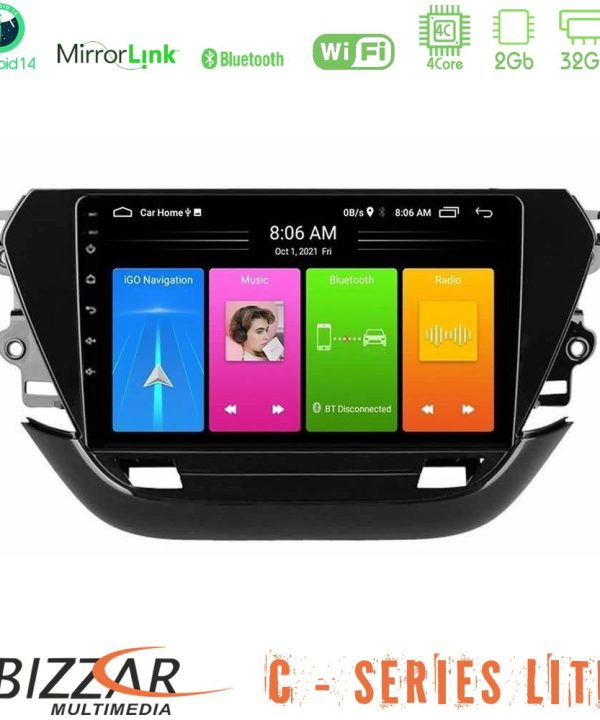Kimpiris - Bizzar C Series Lite 4Core Android14 2+32GB  Opel Corsa F 2019-2023 Navigation Multimedia Tablet 9"