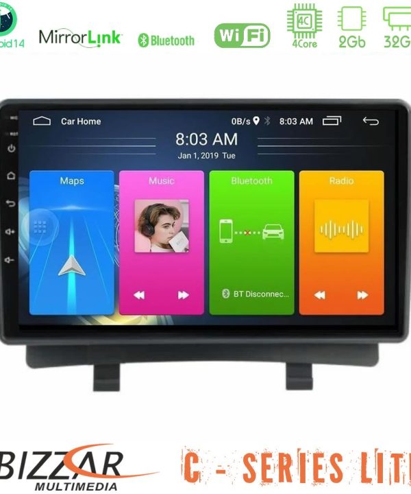 Kimpiris - Bizzar C Series Lite 4Core Android14 2+32GB  Opel Zafira 2012-2016 Navigation Multimedia Tablet 9"