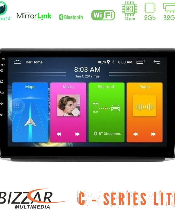 Kimpiris - Bizzar C Series Lite 4Core Android14 2+32GB  Peugeot 208/2008 Navigation Multimedia Tablet 10"
