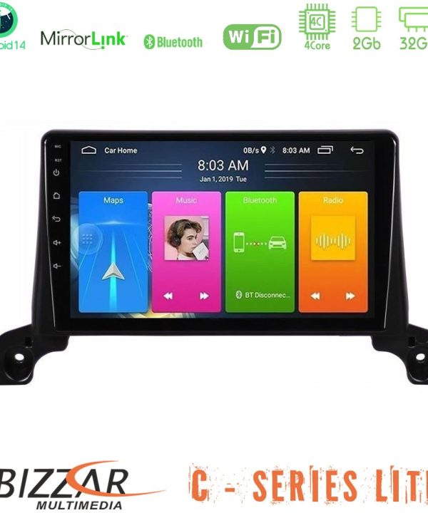 Kimpiris - Bizzar C Series Lite 4Core Android14 2+32GB  Peugeot 3008/5008 2017-2023 Navigation Multimedia Tablet 9"