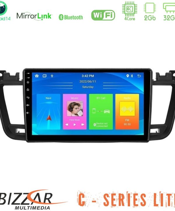 Kimpiris - Bizzar C Series Lite 4Core Android14 2+32GB  Peugeot 508 2010-2018 Navigation Multimedia Tablet 9"