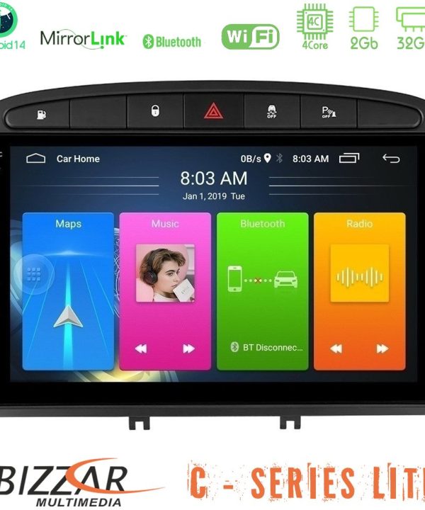Kimpiris - Bizzar C Series Lite 4Core Android14 2+32GB  Peugeot 308/RCZ Navigation Multimedia Tablet 9"