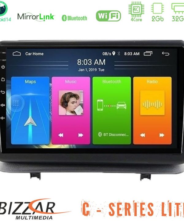 Kimpiris - Bizzar C Series Lite 4Core Android14 2+32GB  Renault Clio 2005-2012 Navigation Multimedia Tablet 9"