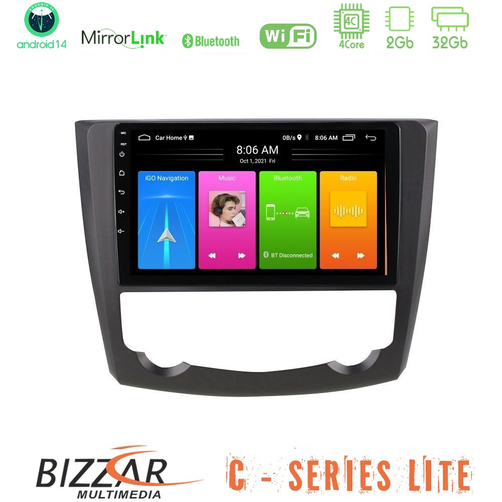 Kimpiris - Bizzar C Series Lite 4Core Android14 2+32GB Renault Kadjar Navigation Multimedia Tablet 9"