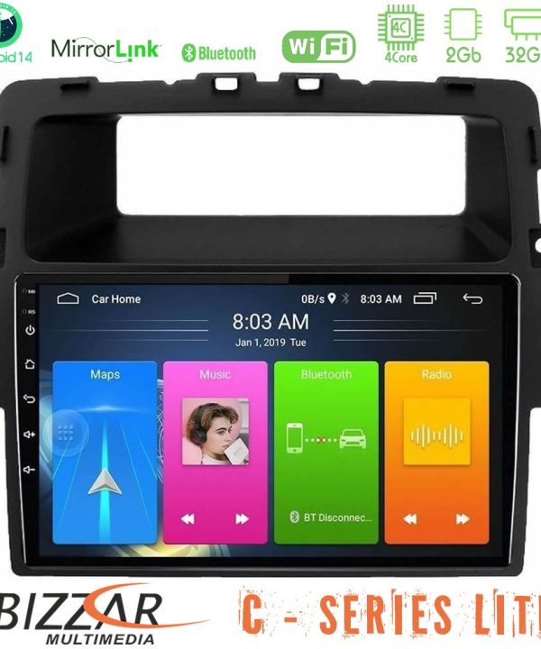 Kimpiris - Bizzar C Series Lite 4Core Android14 2+32GB  Renault/Nissan/Opel Navigation Multimedia Tablet 10"