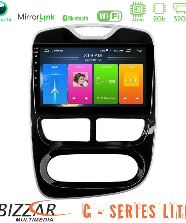 Kimpiris - Bizzar C Series Lite 4Core Android14 2+32GB  Renault Clio 2012-2016 Navigation Multimedia Tablet 9"