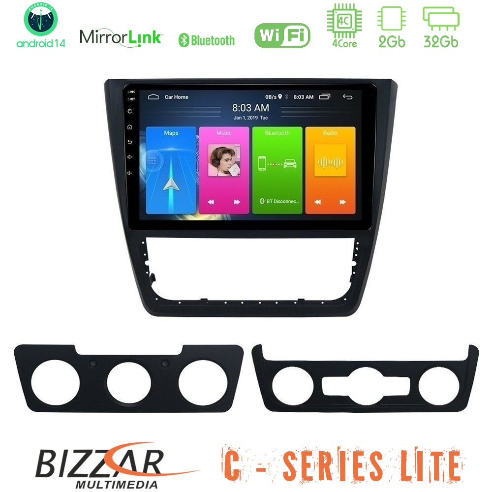 Kimpiris - Bizzar C Series Lite 4Core Android14 2+32GB Skoda Yeti 2009-> Navigation Multimedia Tablet 10"