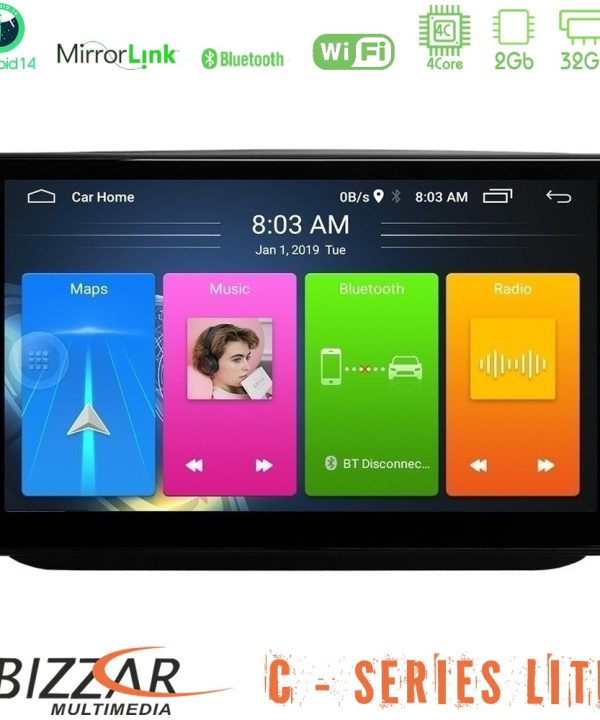 Kimpiris - Bizzar C Series Lite 4Core Android14 2+32GB  Skoda Fabia 2007-2014 Navigation Multimedia Tablet 10"
