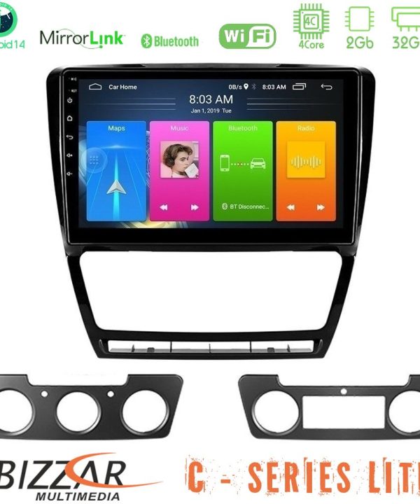 Kimpiris - Bizzar C Series Lite 4Core Android14 2+32GB  Skoda Octavia 5 Navigation Multimedia Tablet 10"