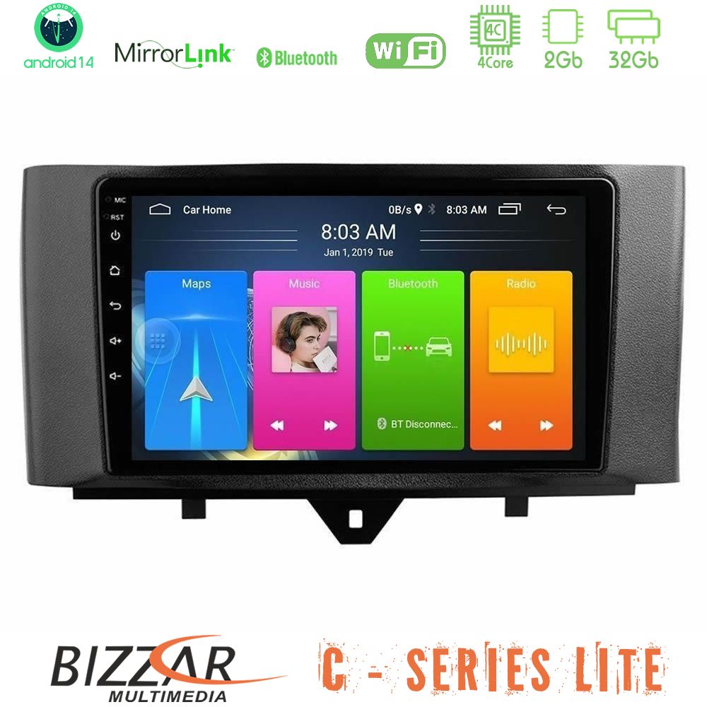 Kimpiris - Bizzar C Series Lite 4Core Android14 2+32GB Smart 451 Facelift Navigation Multimedia Tablet 9"