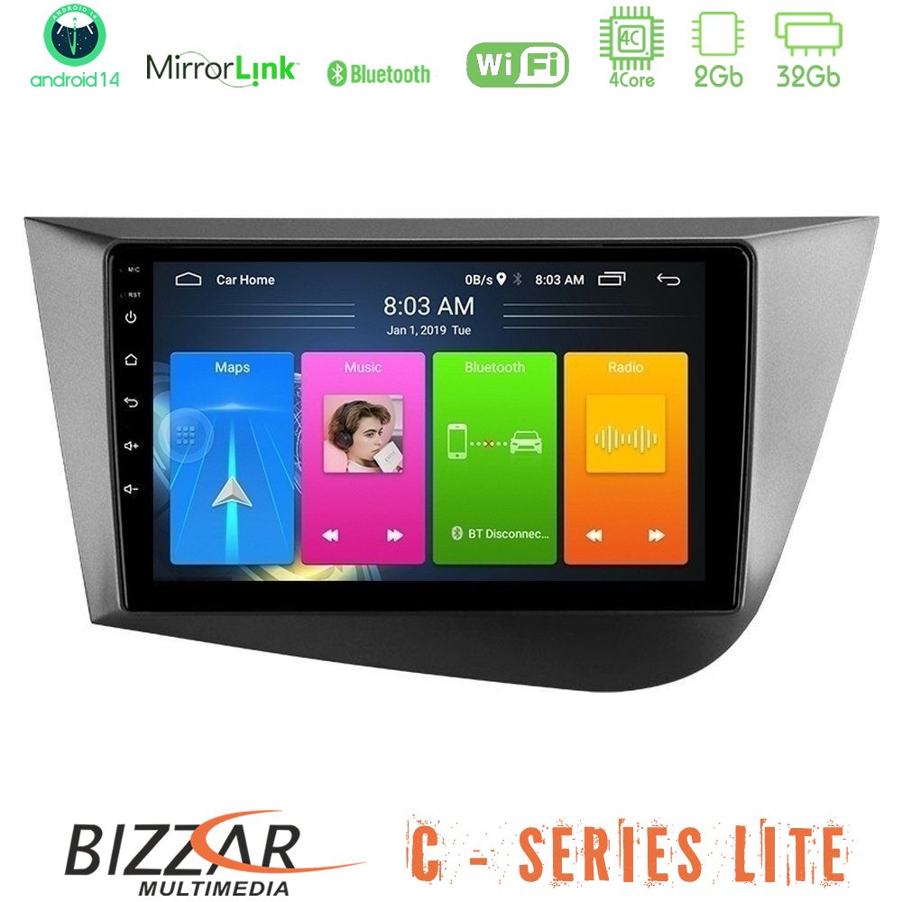 Kimpiris - Bizzar C Series Lite 4Core Android14 2+32GB Seat Leon Navigation Multimedia Tablet 9"