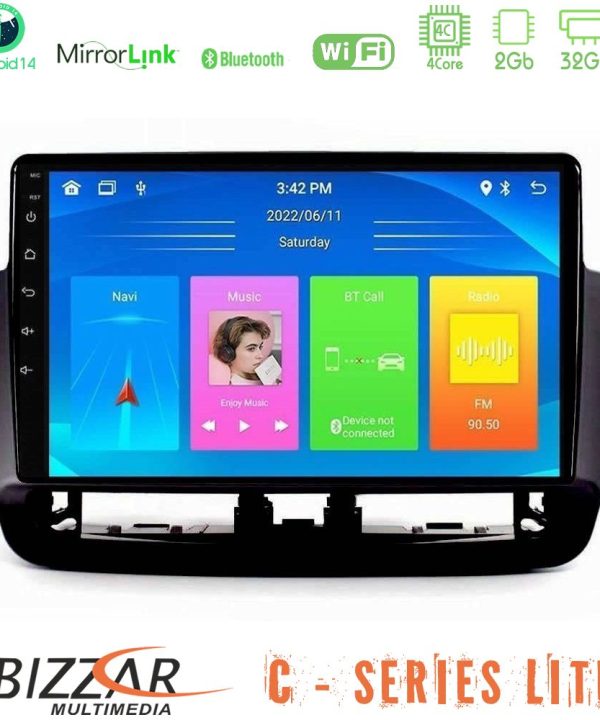 Kimpiris - Bizzar C Series Lite 4Core Android14 2+32GB  Seat Ibiza 2012-2015 Navigation Multimedia Tablet 9"   (Piano Black)