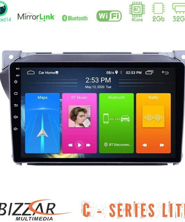 Kimpiris - Bizzar C Series Lite 4Core Android14 2+32GB  Suzuki Alto amp; Nissan Pixo Navigation Multimedia Tablet 9"