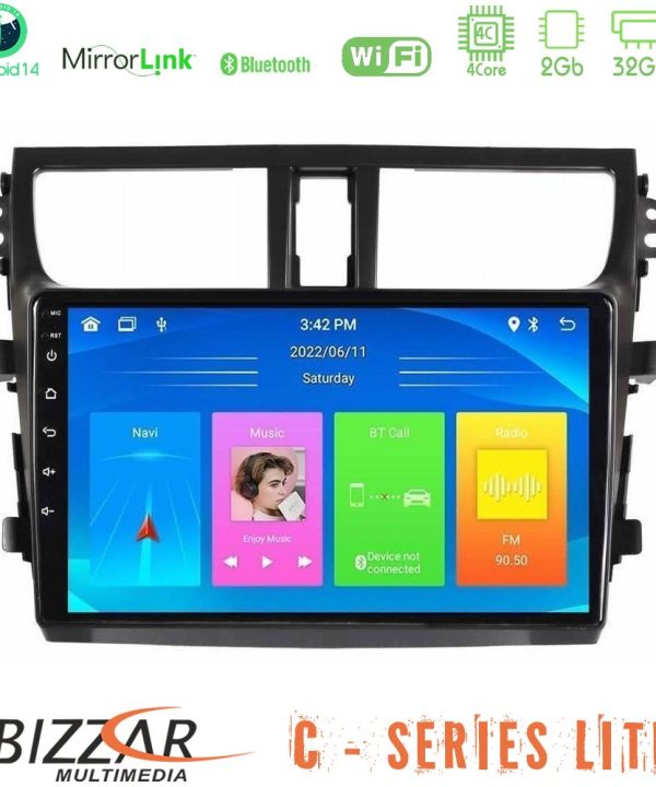 Kimpiris - Bizzar C Series Lite 4Core Android14 2+32GB  Suzuki Celerio 2014-2020 Navigation Multimedia Tablet 9"