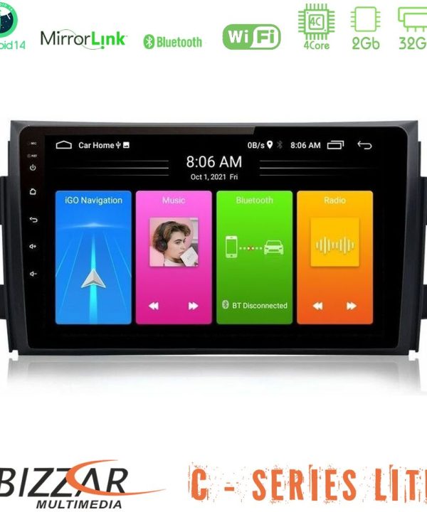 Kimpiris - Bizzar C Series Lite 4Core Android14 2+32GB  Suzuki SX4 2006-2014 Fiat Sedici 2006-2014 Navigation Multimedia Tablet 9"