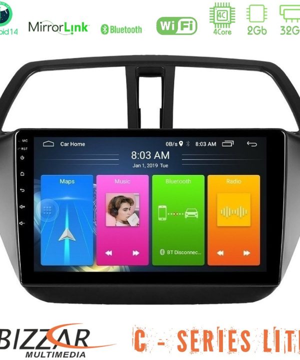 Kimpiris - Bizzar C Series Lite 4Core Android14 2+32GB  Suzuki SX4 S-Cross Navigation Multimedia Tablet 9"