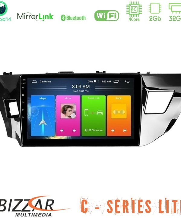 Kimpiris - Bizzar C Series Lite 4Core Android14 2+32GB  Toyota Corolla 2014-2016 Navigation Multimedia Tablet 9"
