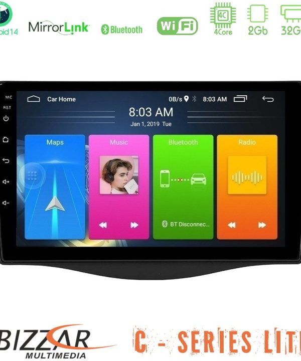 Kimpiris - Bizzar C Series Lite 4Core Android14 2+32GB  Toyota RAV4 Navigation Multimedia Tablet 9"