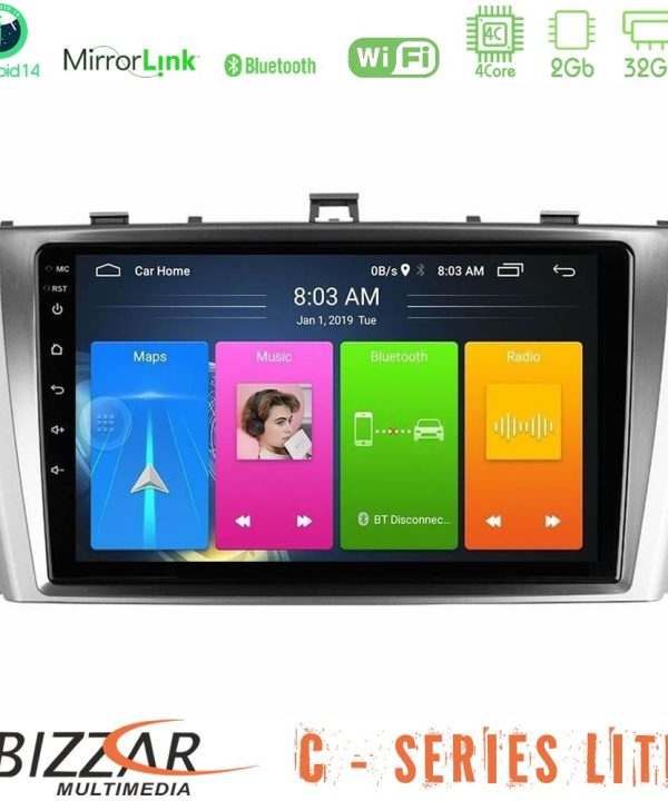 Kimpiris - Bizzar C Series Lite 4Core Android14 2+32GB  Toyota Avensis T27 Navigation Multimedia Tablet 9"