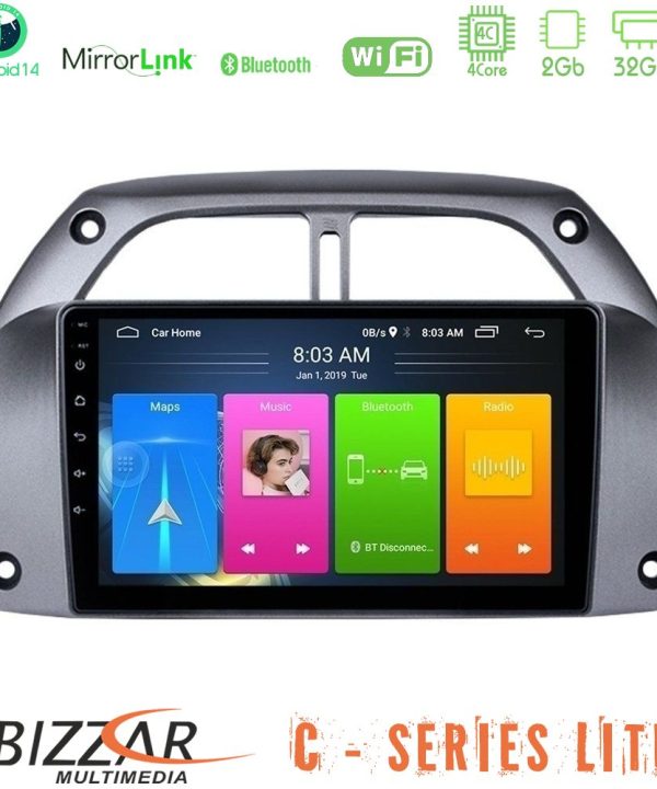 Kimpiris - Bizzar C Series Lite 4Core Android14 2+32GB  Toyota RAV4 2001 - 2006 Navigation Multimedia Tablet 9"