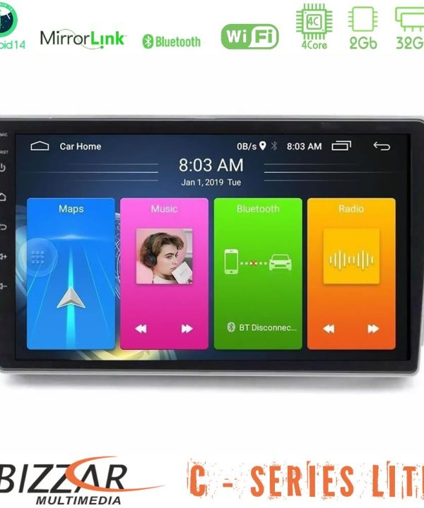 Kimpiris - Bizzar C Series Lite 4Core Android14 2+32GB Toyota Verso 2009-2018 Navigation Multimedia Tablet 9"