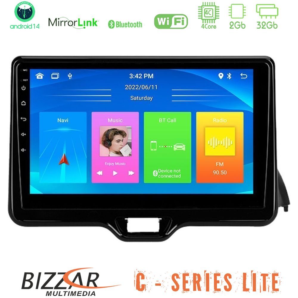 Kimpiris - Bizzar C Series Lite 4Core Android14 2+32GB Toyota Yaris 2020-> Navigation Multimedia Tablet 9"