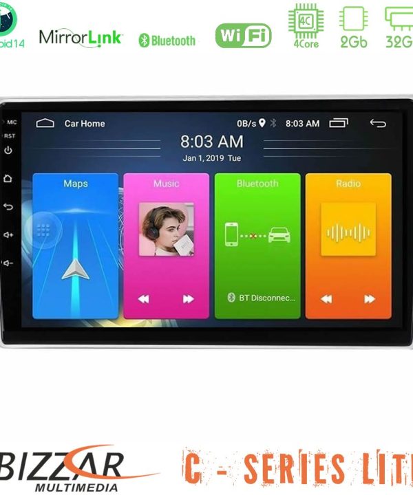 Kimpiris - Bizzar C Series Lite 4Core Android14 2+32GB  Toyota Avensis T25 02/2003–2008 Navigation Multimedia Tablet 9"