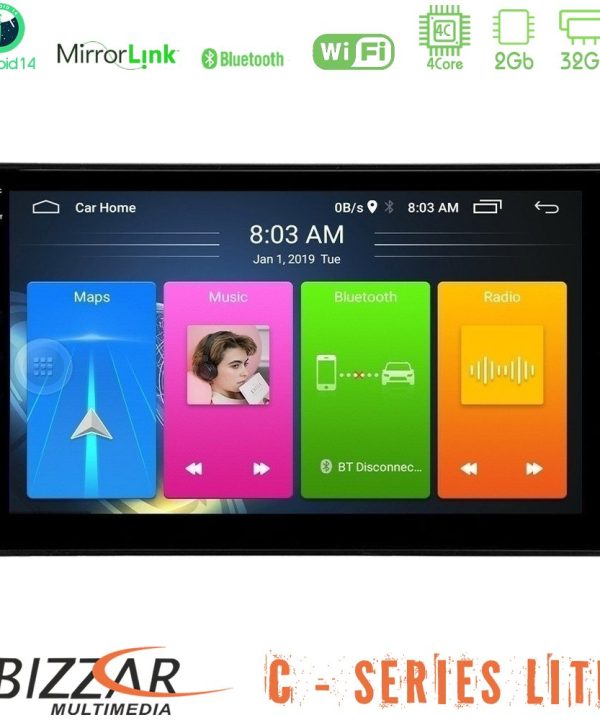Kimpiris - Bizzar C Series Lite 4Core Android14 2+32GB  Toyota Auris Navigation Multimedia Tablet 10"