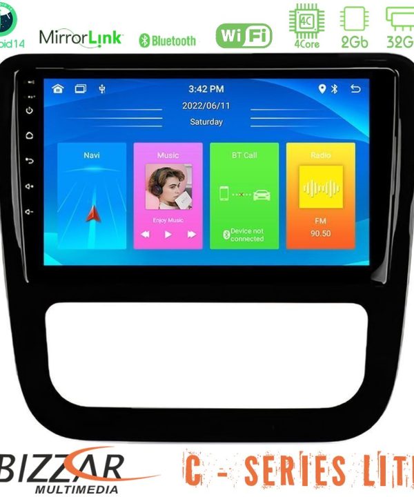 Kimpiris - Bizzar C Series Lite 4Core Android14 2+32GB  VW Scirocco 2008-2014 Navigation Multimedia Tablet 9" (μαύρο γυαλιστερό)